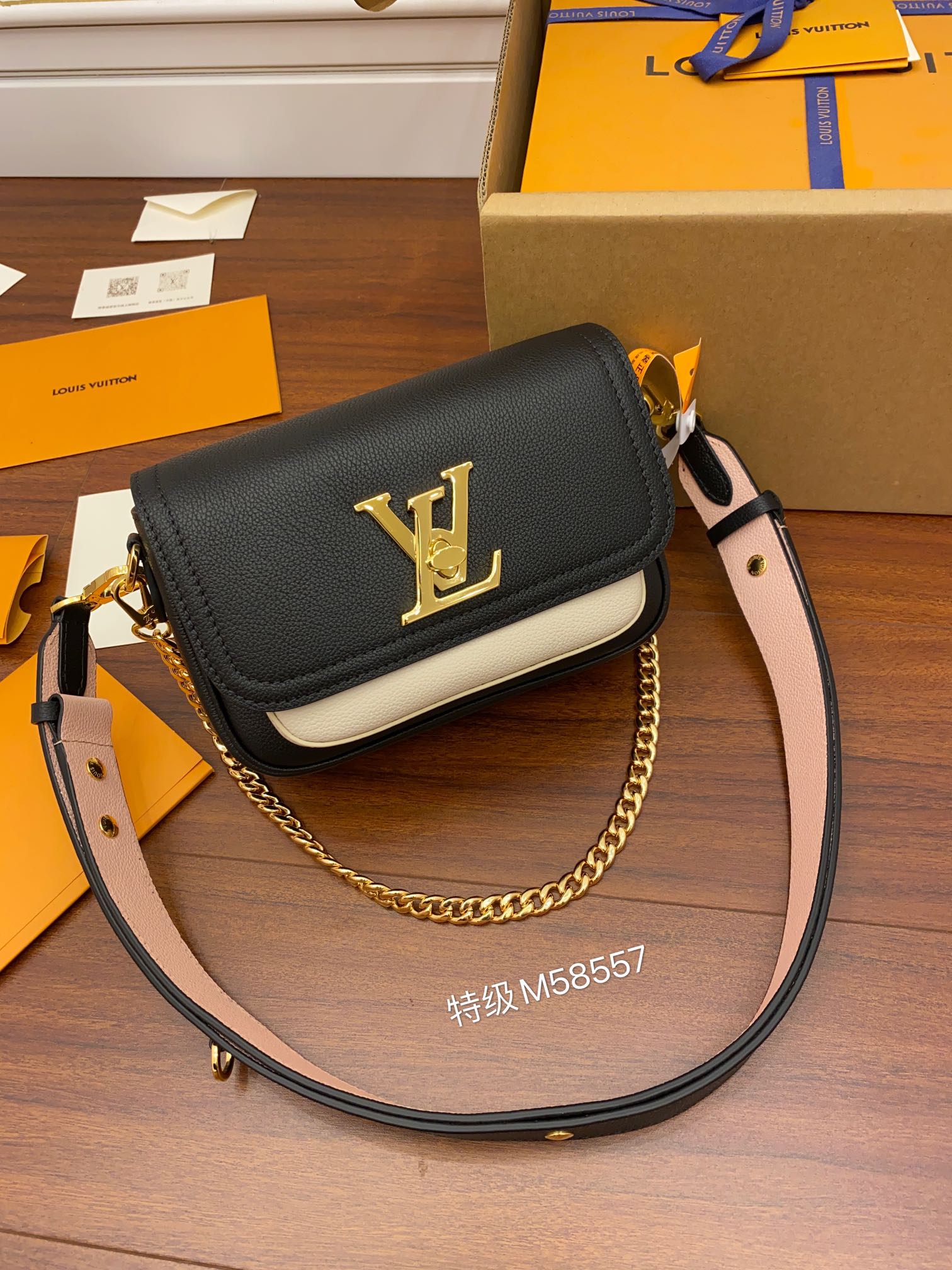 Lockme tender leather crossbody bag Louis Vuitton Black in Leather -  34877765