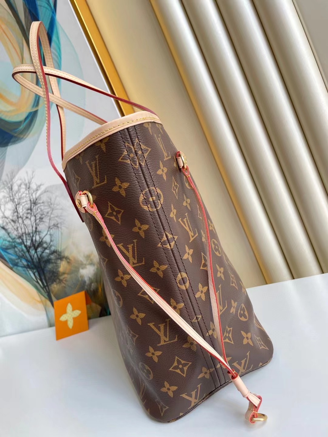 Replica Louis Vuitton NEVERFULL MM Bag LV CREME M46039 BLV1137 for